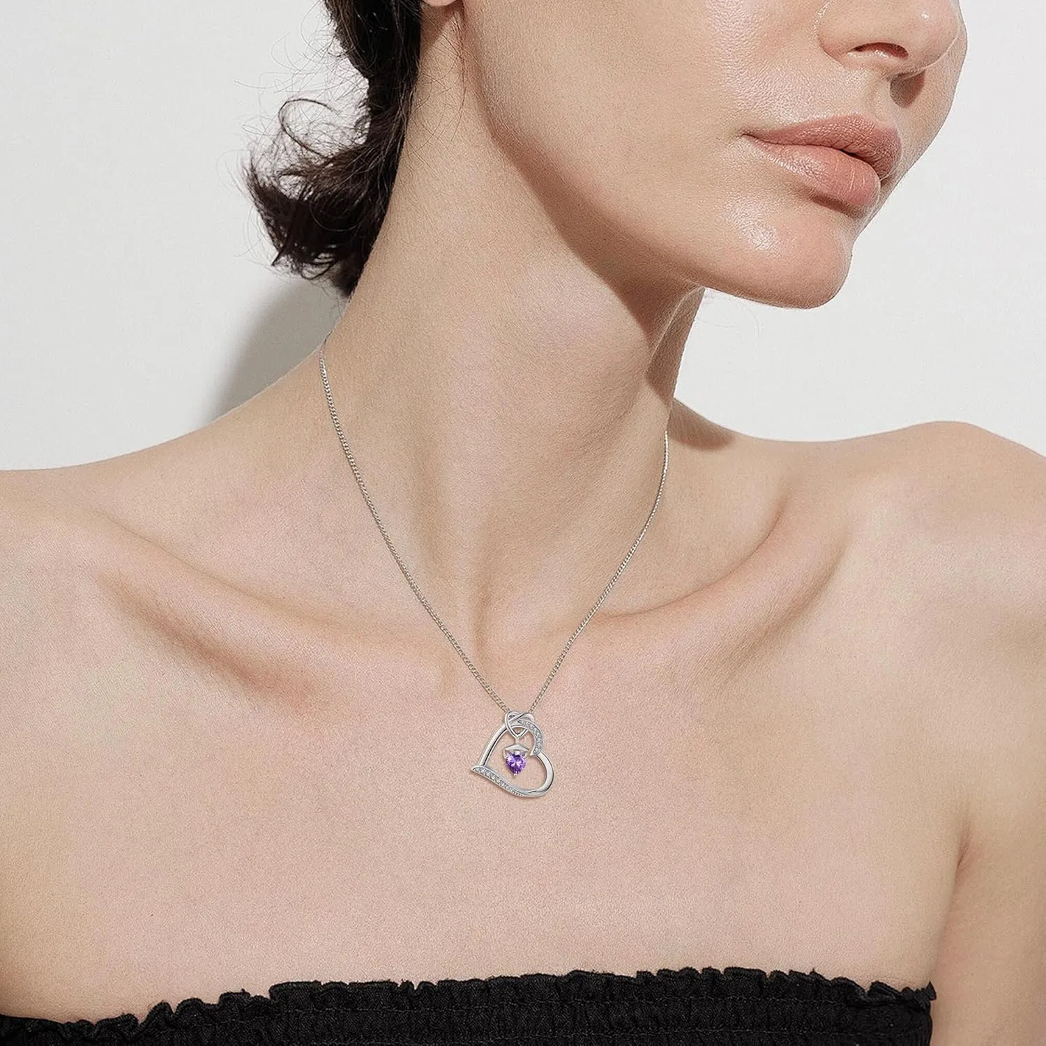 YAFEINI Birthstone Graduation Necklace S925 Sterling Silver Class of 2024 Bachelor Cap Necklaces Class of 2025 Heart Pendant College High School Graduation Jewelry Gifts for Women