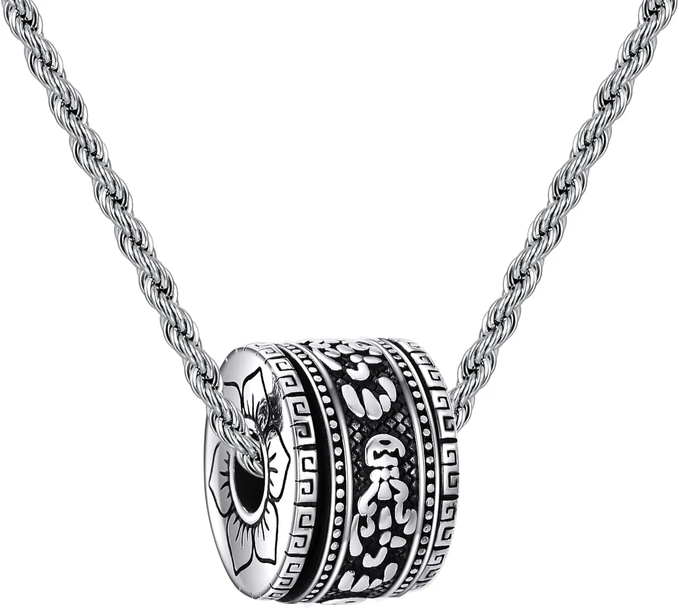 YAFEINI Sterling Silver St Michael Santa Muerte Saint Jude Virgin Mary Medallion Pendant Necklaces Buddha Necklace Amulet Talisman Luck Buddhist Jewelry Gifts for Men Women
