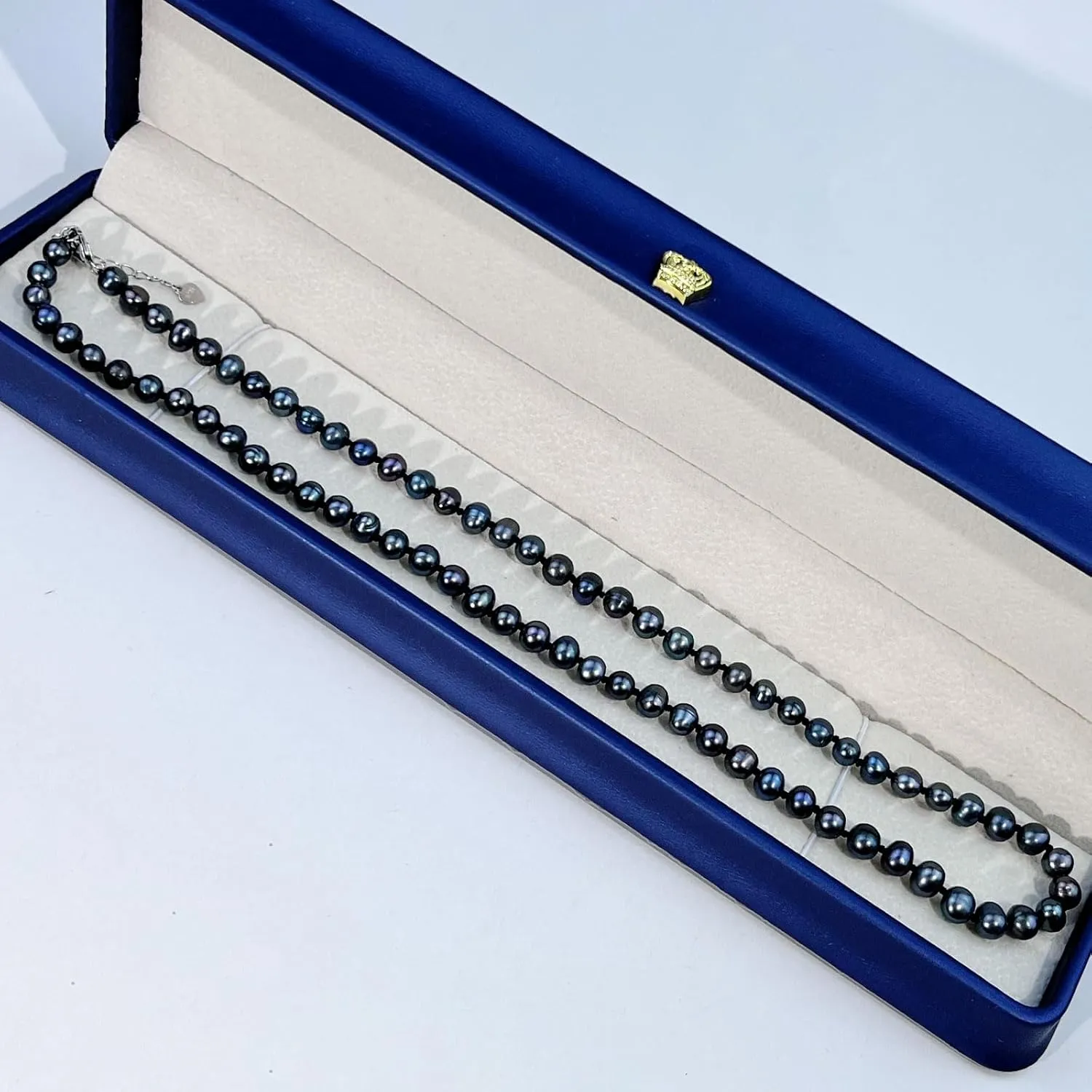 YAMI Pearl Necklace, Natural Saltwater/Freshwater Cultured Pearls with 925 Sterling Silver Clasp, Elegant Anniversary & Mother's Day Jewelry Gift for Women, Grey/Black/Purple/Pink Pearl
