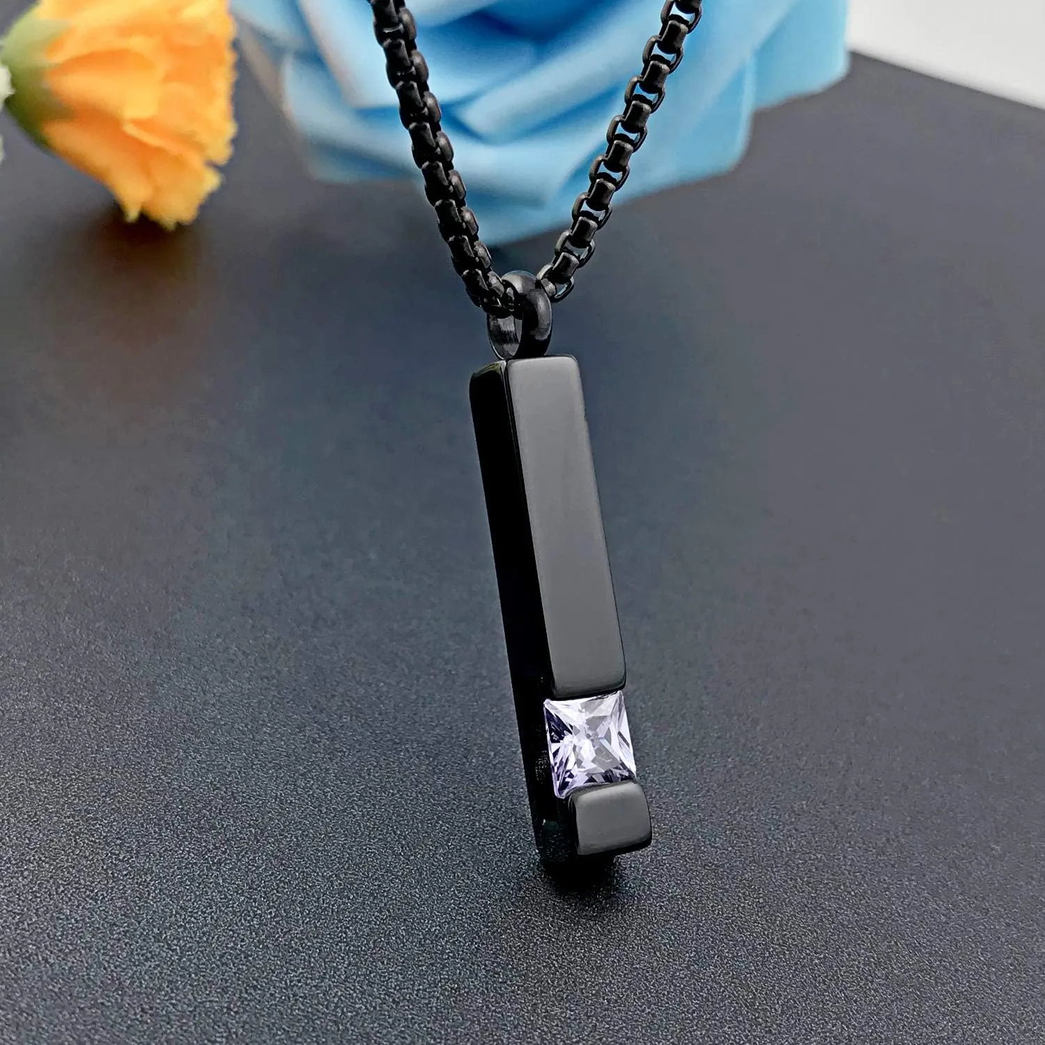 YOUFENG Urn Necklaces for Ashes Birthstone Cube Urns for Human Ashes Memorial Cremation Urn Locket Keepsake Ashes Jewelry