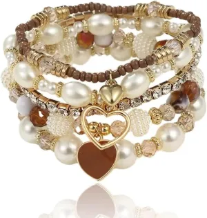 Zian Multi-Layer Bracelet Beaded Love Bracelet Valentine's Day Bracelet Friendship Bracelet Valentine's Day Gift