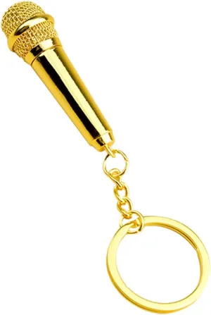 Zittop Metal Alloy Music Microphone Voice Charm Pendant Purse Bag Key Ring Keychain