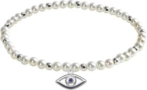 ZVVBOO 925 Sterling Silver Stretch Bracelet with Heart Pendant, Mother of Pearl, Womens Fine Jewelry, Gift for Party
